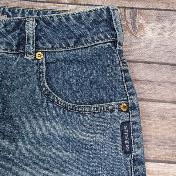 Silver Jeans Size 31 Distressed Denim Jean Skirt - Picture 3 of 7